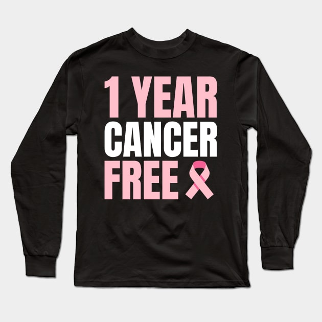 1 Year Cancer Free Remission Breast Leukemia Colon Survivor Long Sleeve T-Shirt by Shopinno Shirts